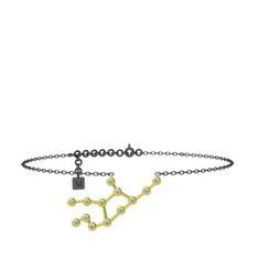 Virgo Halhal - Swarovski 14 ayar altın bilezik (20 cm gümüş rolo zincir) #1r82oea