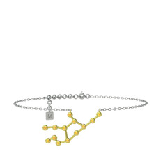 Sitrin 18 ayar altın bilezik (20 cm beyaz altın rolo zincir)