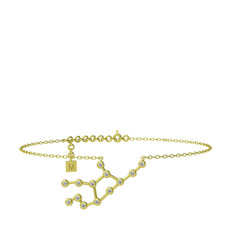 Virgo Halhal - Beyaz zirkon 14 ayar altın bilezik (20 cm altın rolo zincir) #5o9q7x