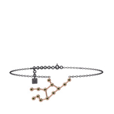 Peridot 18 ayar rose altın bilezik (20 cm gümüş rolo zincir)