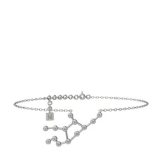 Virgo Halhal - Swarovski 8 ayar beyaz altın bilezik (20 cm beyaz altın rolo zincir) #wb33kr