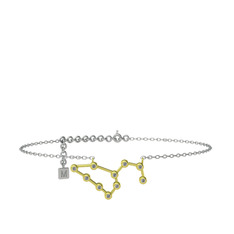 Leo Halhal - Pırlanta 14 ayar altın bilezik (0.11 karat, 20 cm beyaz altın rolo zincir) #11jgydu