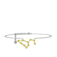 Leo Halhal - Sitrin 14 ayar altın bilezik (20 cm beyaz altın rolo zincir) #12a89xd