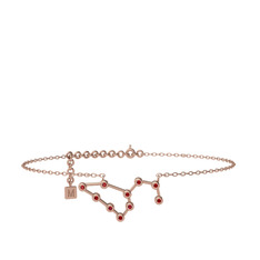 Garnet 14 ayar rose altın bilezik (20 cm rose altın rolo zincir)