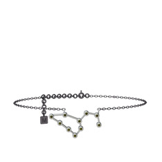 Peridot 925 ayar gümüş bilezik (20 cm gümüş rolo zincir)