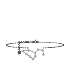 Leo Halhal - Beyaz zirkon 18 ayar beyaz altın bilezik (20 cm gümüş rolo zincir) #1rage6i