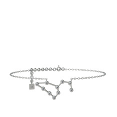 Leo Halhal - Pırlanta 14 ayar beyaz altın bilezik (0.11 karat, 20 cm beyaz altın rolo zincir) #1rutfhx