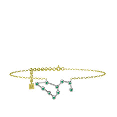 Leo Halhal - Kök zümrüt 8 ayar beyaz altın bilezik (20 cm altın rolo zincir) #1vi5hwf