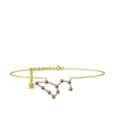 Leo Halhal - Peridot 925 ayar rose altın kaplama gümüş bilezik (20 cm altın rolo zincir) #hx1hlz