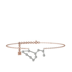 Leo Halhal - Swarovski 18 ayar beyaz altın bilezik (20 cm gümüş rolo zincir) #mcxxw8