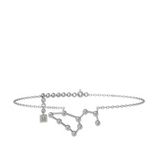 Swarovski 8 ayar beyaz altın bilezik (20 cm beyaz altın rolo zincir)