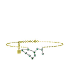 Leo Halhal - Yeşil kuvars 18 ayar beyaz altın bilezik (20 cm altın rolo zincir) #ytspvn