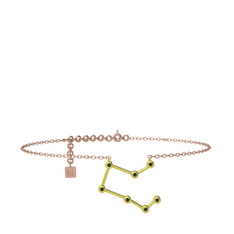 Peridot 8 ayar altın bilezik (20 cm rose altın rolo zincir)