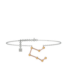 Pegasus Halhal - Sitrin 925 ayar rose altın kaplama gümüş bilezik (20 cm gümüş rolo zincir) #1fkzbgu