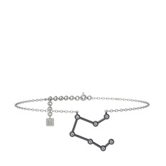 Swarovski 925 ayar siyah rodyum kaplama gümüş bilezik (20 cm gümüş rolo zincir)