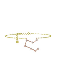 Swarovski 8 ayar rose altın bilezik (20 cm gümüş rolo zincir)