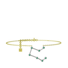 Pegasus Halhal - Kök zümrüt 18 ayar beyaz altın bilezik (20 cm altın rolo zincir) #1m0zgnv