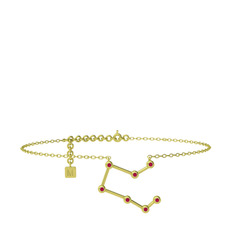 Pegasus Halhal - Rodolit garnet 18 ayar altın bilezik (20 cm gümüş rolo zincir) #1uaspzs