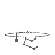 Pegasus Halhal - Rodolit garnet 925 ayar siyah rodyum kaplama gümüş bilezik (20 cm gümüş rolo zincir) #1xebj5k
