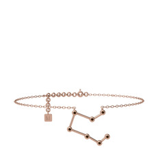 Dumanlı kuvars 18 ayar rose altın bilezik (20 cm rose altın rolo zincir)