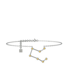 Pegasus Halhal - Sitrin 14 ayar beyaz altın bilezik (20 cm beyaz altın rolo zincir) #cf5mh2