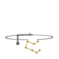 Pegasus Halhal - Rodolit garnet 14 ayar altın bilezik (20 cm gümüş rolo zincir) #ea7v3z