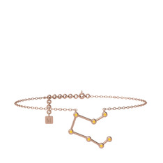 Pegasus Halhal - Sitrin 8 ayar rose altın bilezik (20 cm rose altın rolo zincir) #fprf6f