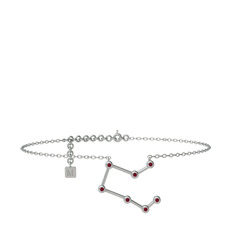 Pegasus Halhal - Kök yakut 14 ayar beyaz altın bilezik (20 cm beyaz altın rolo zincir) #g6iynw