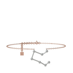 Pegasus Halhal - Swarovski 14 ayar beyaz altın bilezik (20 cm gümüş rolo zincir) #zgyinw