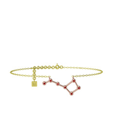 Ursa Minor Halhal - Garnet 925 ayar rose altın kaplama gümüş bilezik (20 cm altın rolo zincir) #147g7j8