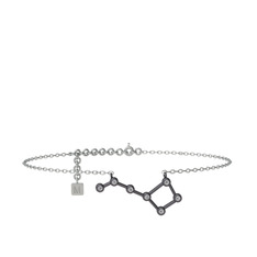 Ursa Minor Halhal - Swarovski 925 ayar siyah rodyum kaplama gümüş bilezik (20 cm beyaz altın rolo zincir) #1hd5byy