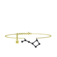 Ursa Minor Halhal - Siyah zirkon 925 ayar siyah rodyum kaplama gümüş bilezik (20 cm gümüş rolo zincir) #1p5q8e5