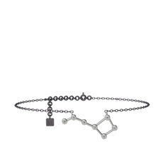 Ursa Minor Halhal - Swarovski 8 ayar beyaz altın bilezik (20 cm gümüş rolo zincir) #1pgpkyo