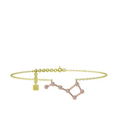 Ursa Minor Halhal - Beyaz zirkon 14 ayar rose altın bilezik (20 cm altın rolo zincir) #1q6yahq