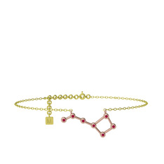 Rodolit garnet 14 ayar rose altın bilezik (20 cm altın rolo zincir)