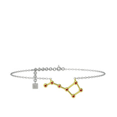 Ursa Minor Halhal - Garnet 8 ayar altın bilezik (20 cm beyaz altın rolo zincir) #2o3e8f