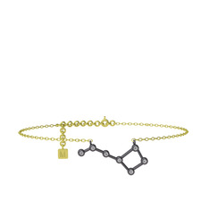 Ursa Minor Halhal - Swarovski 925 ayar siyah rodyum kaplama gümüş bilezik (20 cm gümüş rolo zincir) #4u951a