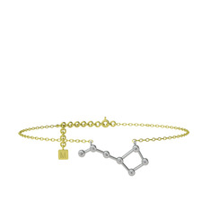 Ursa Minor Halhal - Swarovski 14 ayar beyaz altın bilezik (20 cm altın rolo zincir) #7em0ro