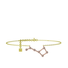 Ursa Minor Halhal - Pırlanta 14 ayar rose altın bilezik (0.077 karat, 20 cm altın rolo zincir) #c62vpd