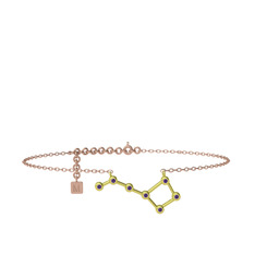 Ursa Minor Halhal - Ametist 18 ayar altın bilezik (20 cm rose altın rolo zincir) #gdrula