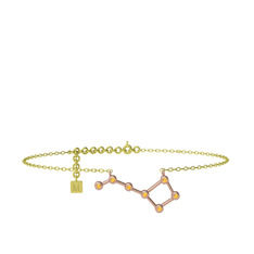 Ursa Minor Halhal - Sitrin 8 ayar rose altın bilezik (20 cm gümüş rolo zincir) #khsjpr