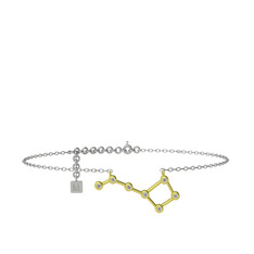 Ursa Minor Halhal - Swarovski 14 ayar altın bilezik (20 cm beyaz altın rolo zincir) #kkqw8p