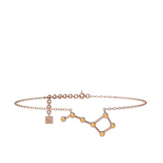 Ursa Minor Halhal - Sitrin 14 ayar rose altın bilezik (20 cm rose altın rolo zincir) #rmwon2
