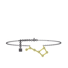 Swarovski 14 ayar altın bilezik (20 cm gümüş rolo zincir)