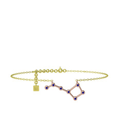 Lab safir 8 ayar rose altın bilezik (20 cm altın rolo zincir)