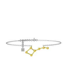 Ursa Major Halhal - Sitrin 925 ayar altın kaplama gümüş bilezik (20 cm gümüş rolo zincir) #10kr88u