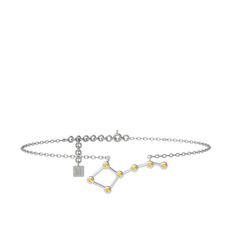 Ursa Major Halhal - Sitrin 18 ayar beyaz altın bilezik (20 cm beyaz altın rolo zincir) #12qfdi5