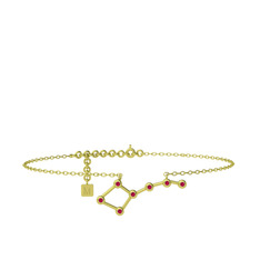 Rodolit garnet 14 ayar altın bilezik (20 cm altın rolo zincir)
