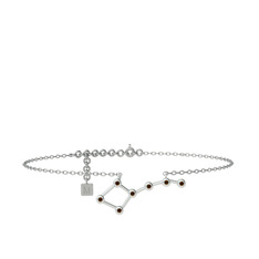 Ursa Major Halhal - Dumanlı kuvars 14 ayar beyaz altın bilezik (20 cm gümüş rolo zincir) #1f6oi0b