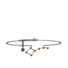 Ursa Major Halhal - Peridot 8 ayar rose altın bilezik (20 cm gümüş rolo zincir) #1g4p9et
